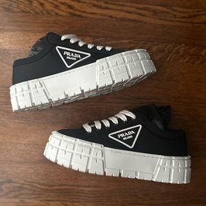 Prada Double Wheel Nylon Sneakers